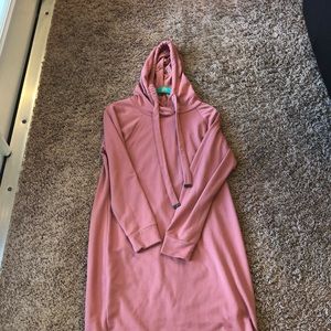 pink hoodie dress